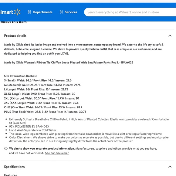 Red Wide Leg Palazzo Pants - Picture 9 of 9